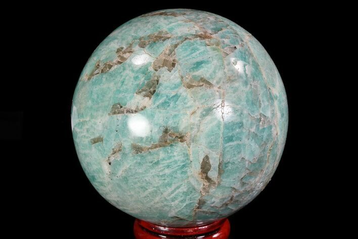 Polished Amazonite Crystal Sphere - Madagascar #78739